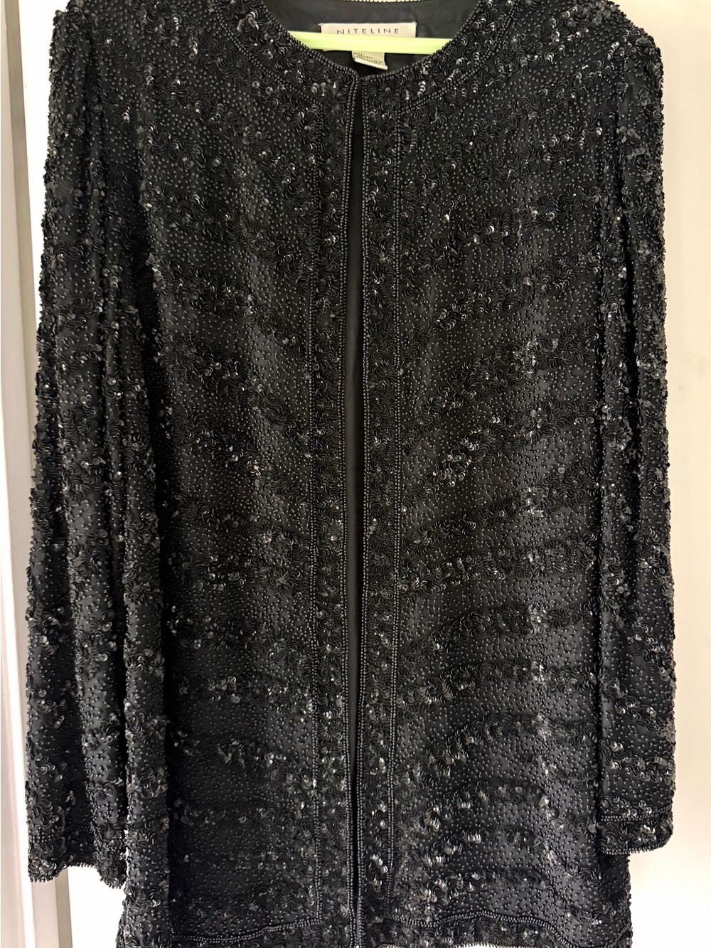 Nite Line Della Roufogali Black Beaded Womens Evening Jacket Excellent 90’s